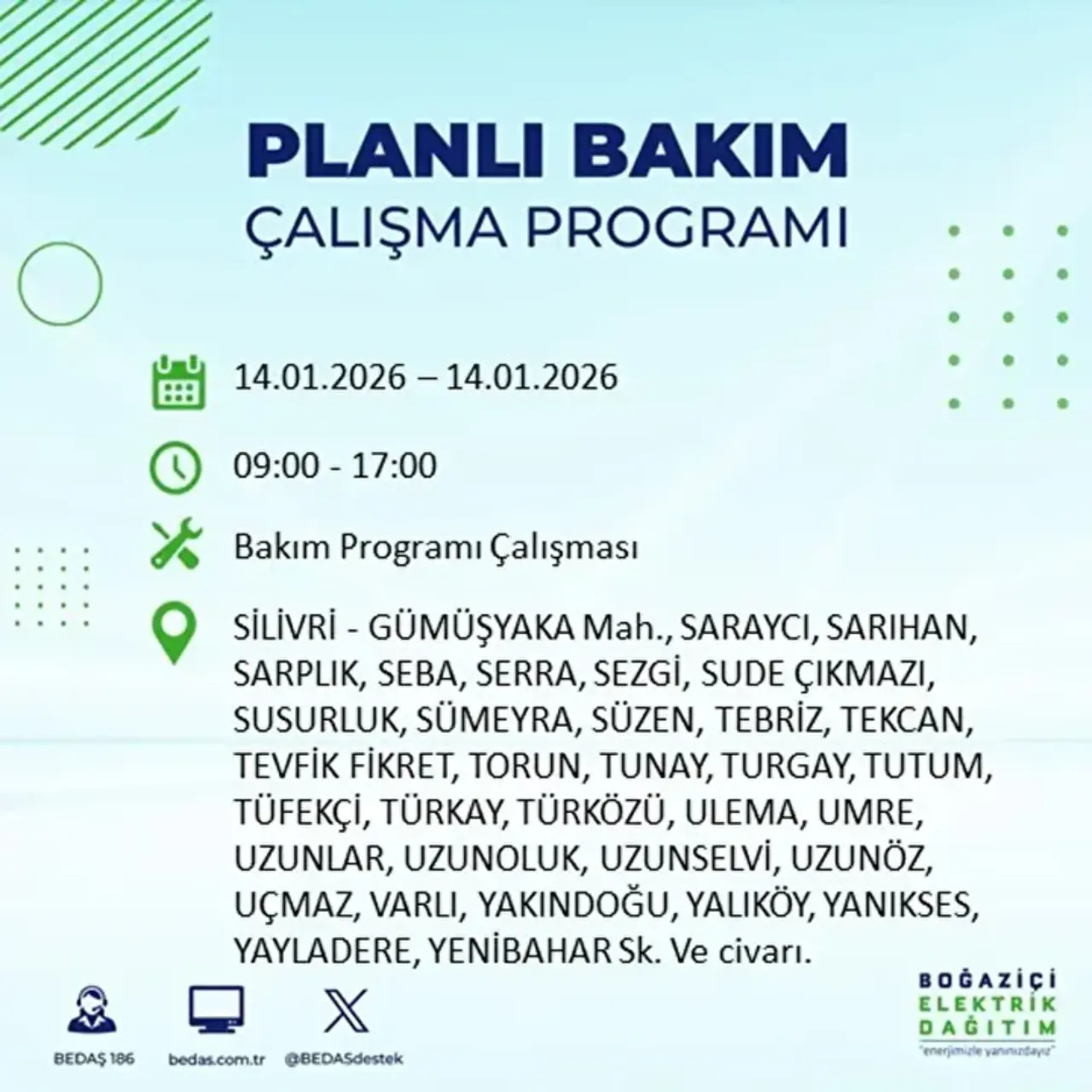 İstanbul'da bugün elektrik kesintisi yaşayan ilçeler