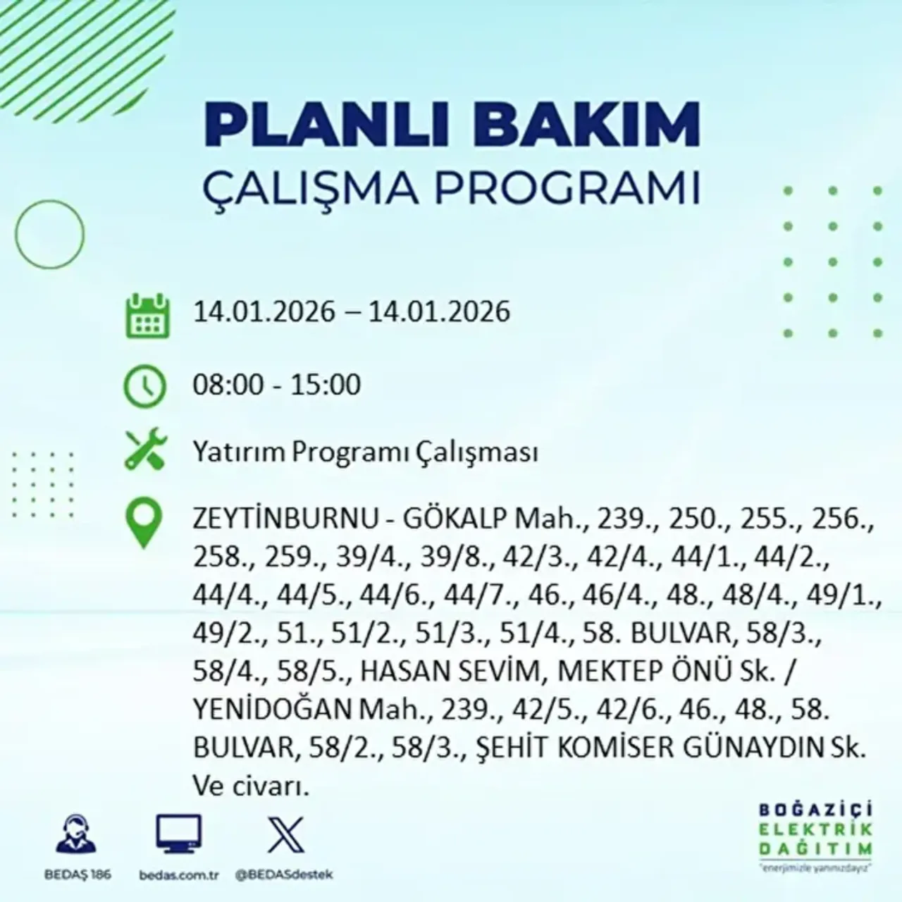  İstanbul'da bugün elektrik kesintisi yaşayan ilçeler