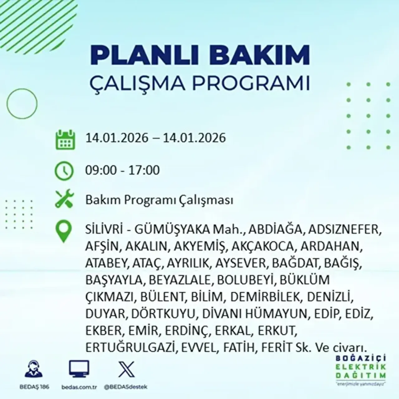  İstanbul'da bugün elektrik kesintisi yaşayan ilçeler