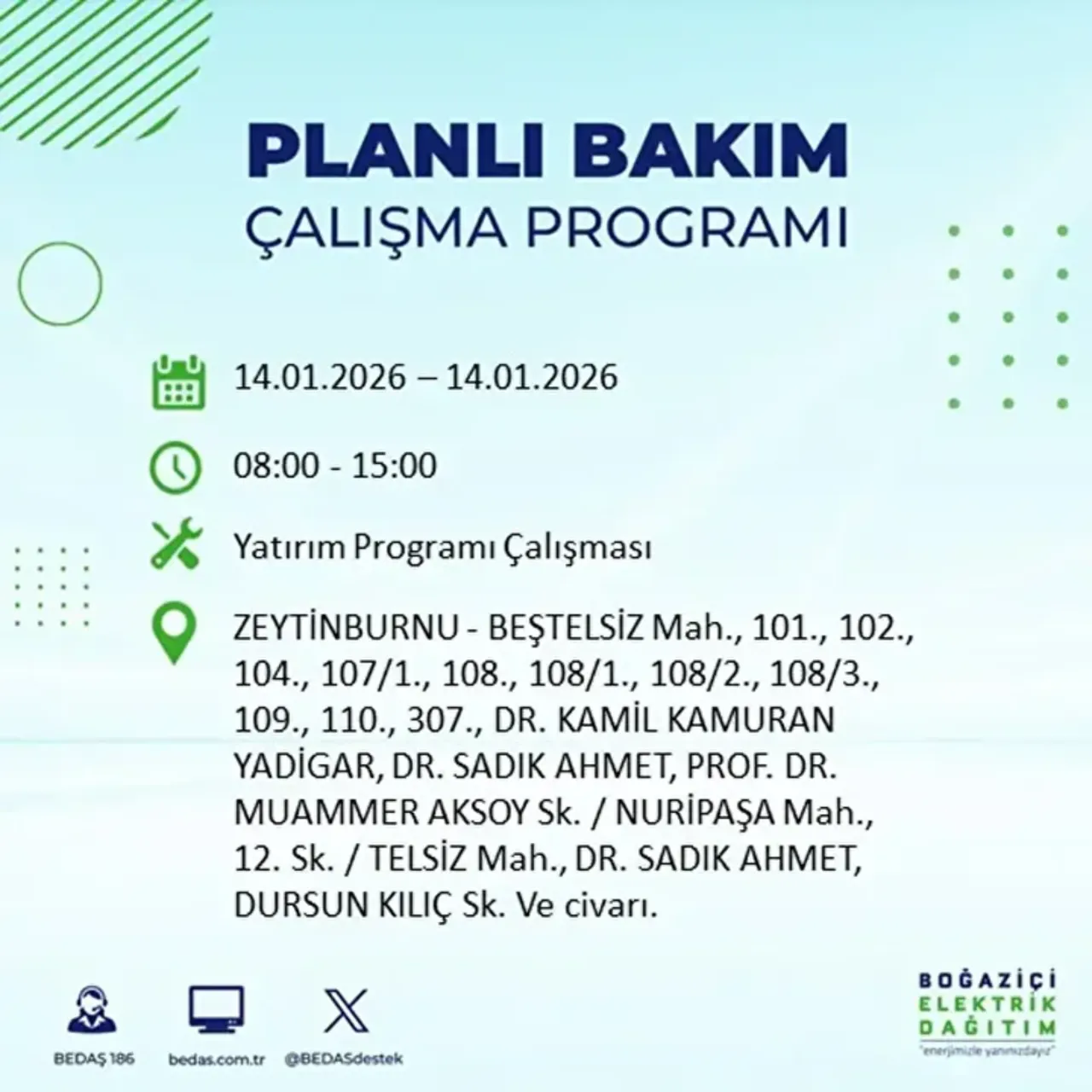 İstanbul'da bugün elektrik kesintisi yaşayan ilçeler