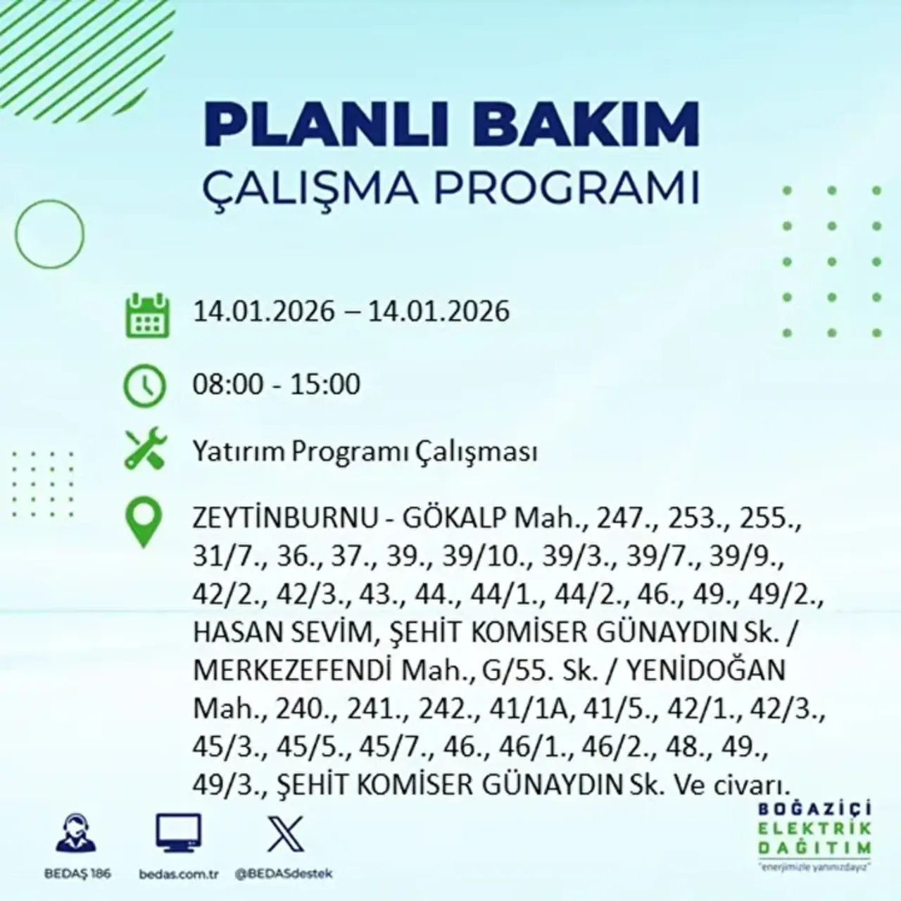  İstanbul'da bugün elektrik kesintisi yaşayan ilçeler