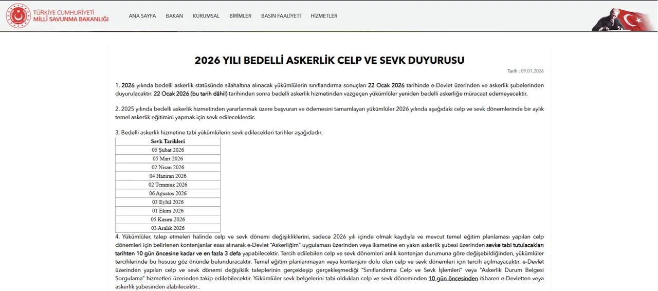 Bedelli askerlik yerleri için tarih belli oldu! 2026 askerlik yerleri ne zaman açıklanacak?