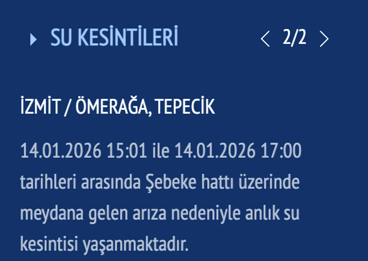 Kocaelide (Karamürsel, İzmit) sular ne zaman gelecek? İSU kesinti listesini paylaştı