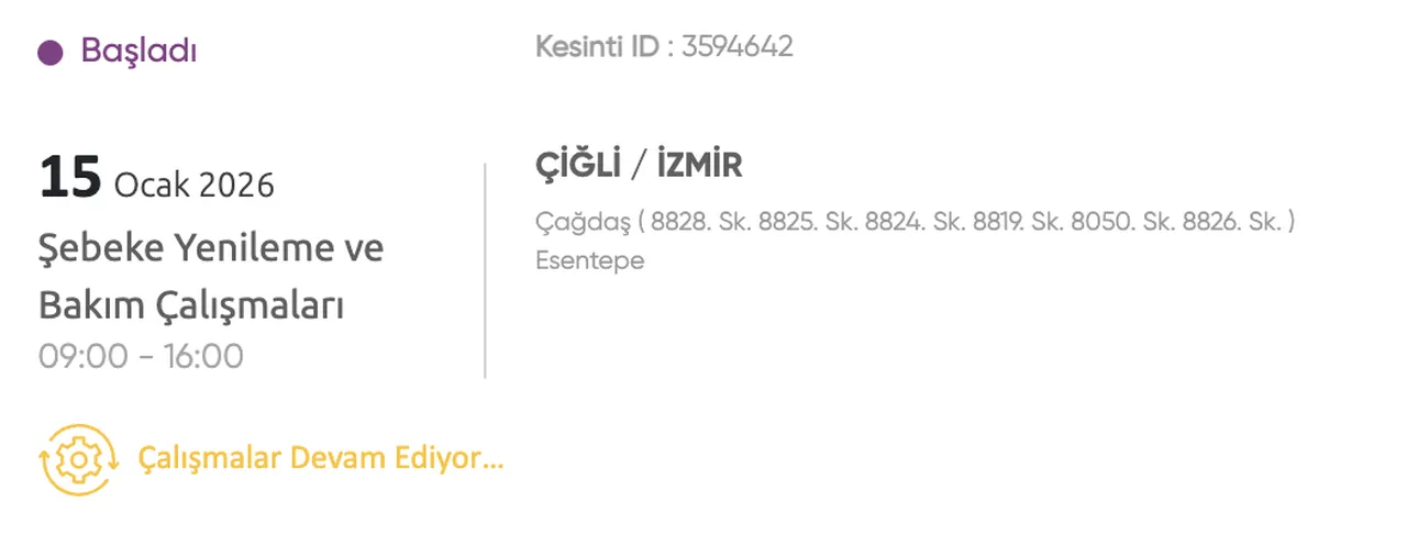 Gediz Elektrik kesintisi: 15 Ocak İzmir'de (Aliağa, Güzelbahçe, Beydağ) elektrikler ne zaman gelecek?