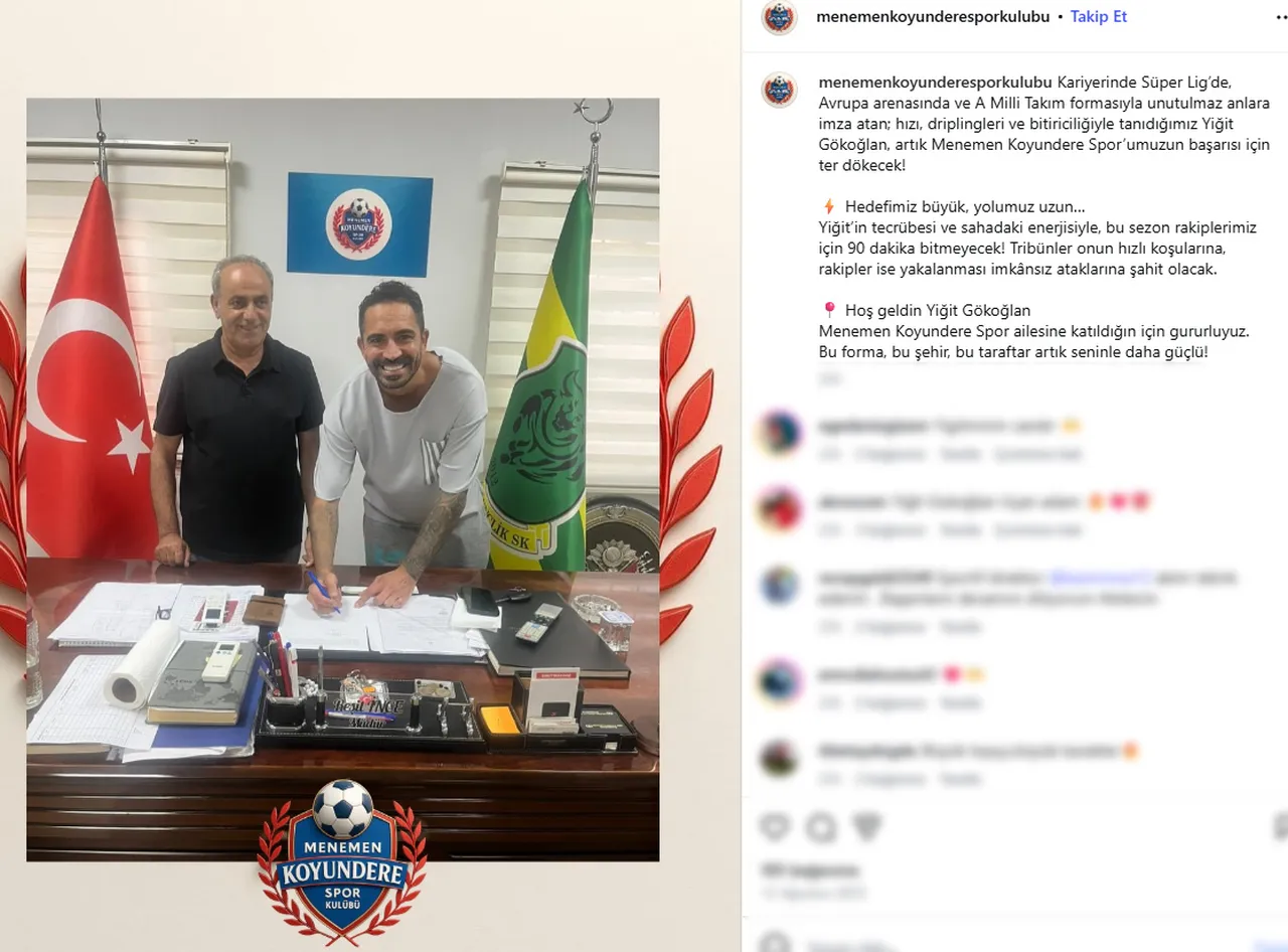 Koyundere Spor'in Yiğit Gökoğlan için yaptığı transfer paylaşımı