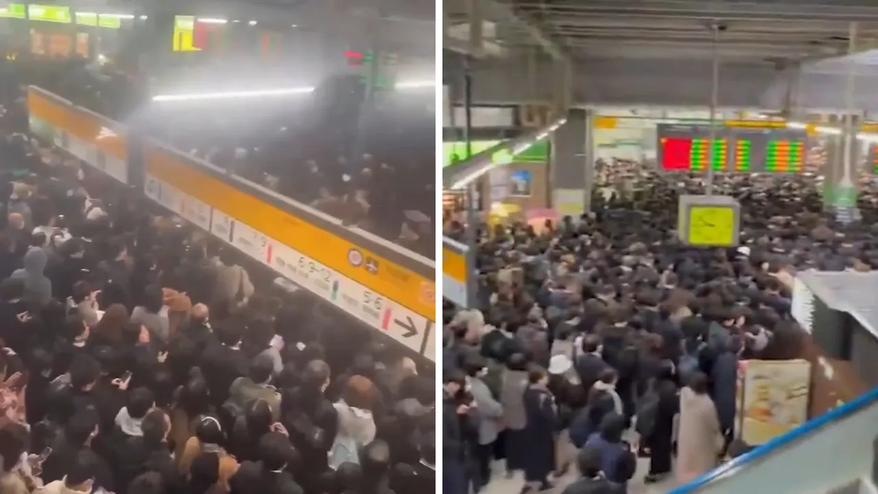 Tokyo'da elektrik kesintisi ulaşımı felç etti! Binlerce yolcu mahsur kaldı, izdiham anları kamerada 