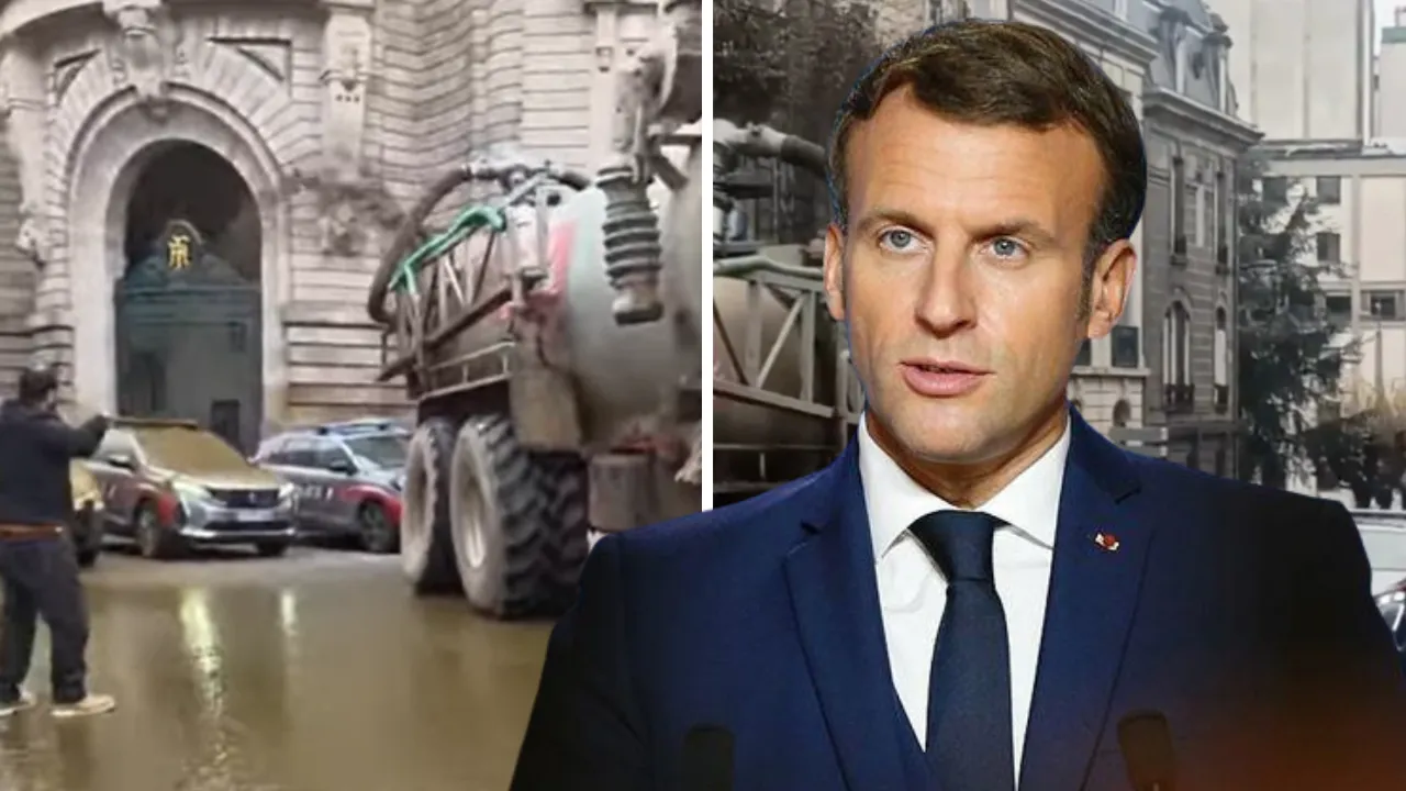 Tonlarca patatesi Meclis'in önüne yığmışlardı... Fransız çiftçiler bu kez Macron'un evine gübre fışkırttı