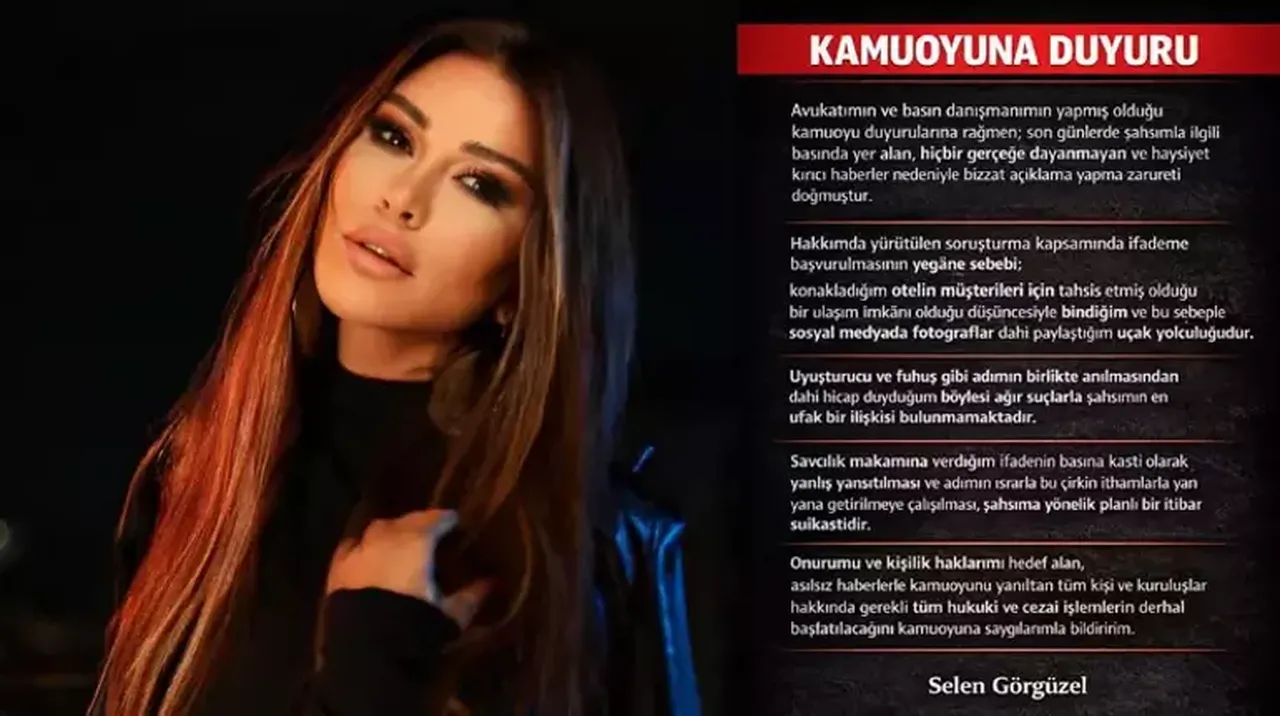 Uyuşturucu soruşturmasında gözaltına alınan Selen Görgüzel sessizliğini bozdu! "Bilerek yaptılar"