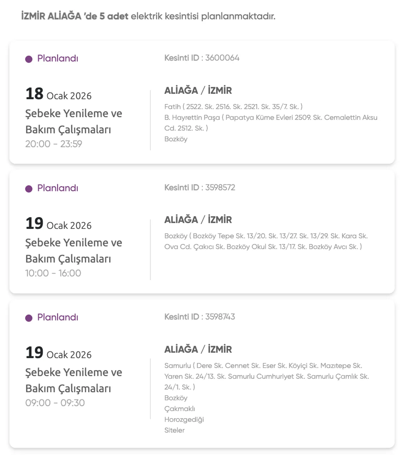 İzmir Gediz elektrik kesintisi 18-19 Ocak: İzmir'de elektrikler ne zaman, saat kaçta gelecek?