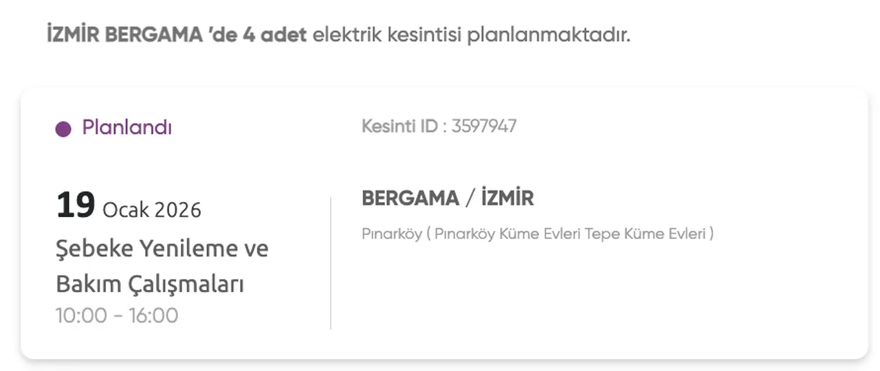 İzmir Gediz elektrik kesintisi 18-19 Ocak: İzmir'de elektrikler ne zaman, saat kaçta gelecek?