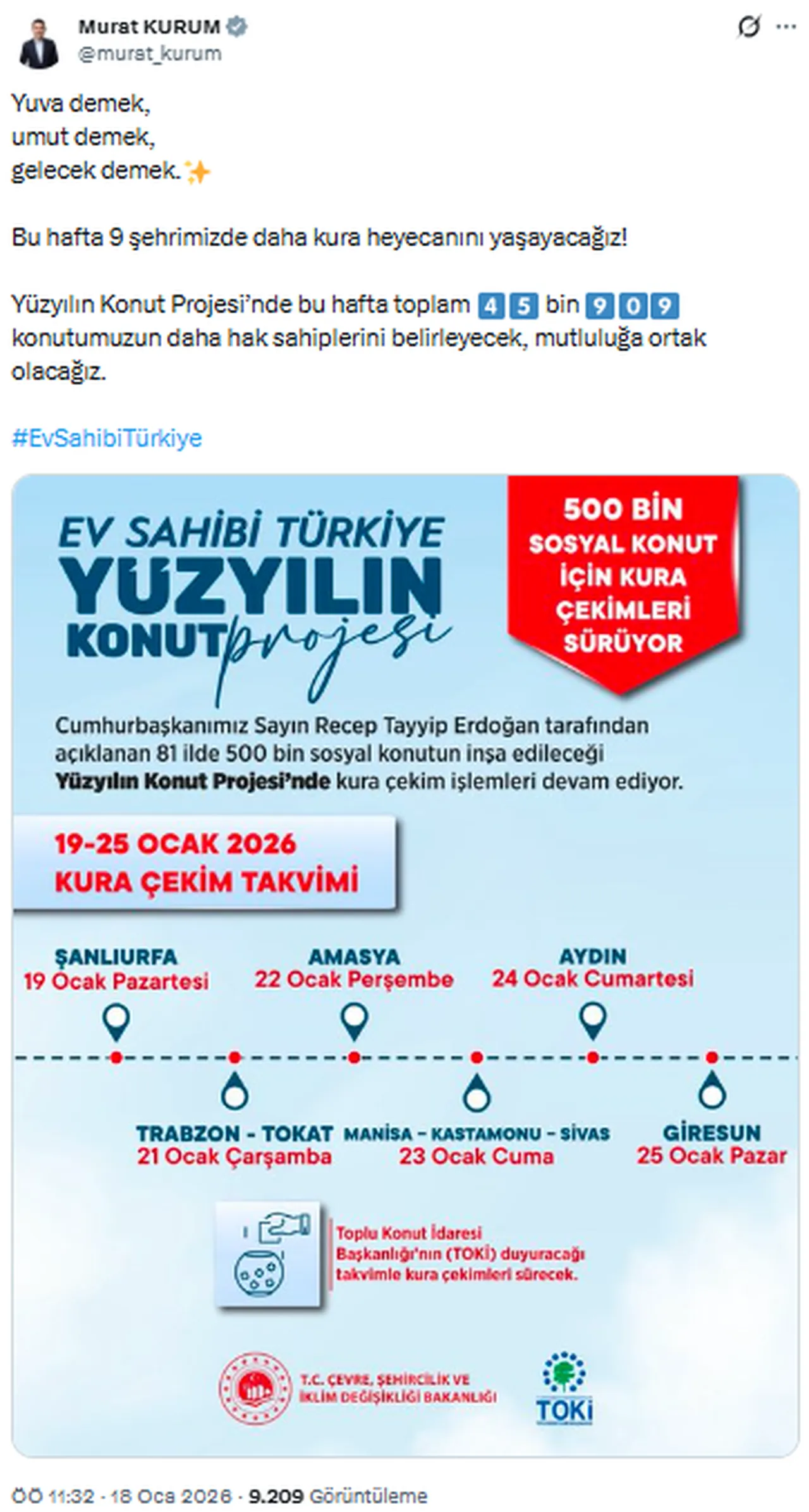 TOKİ sosyal konut kampanyasında 19-25 Ocak takvimi belli oldu!