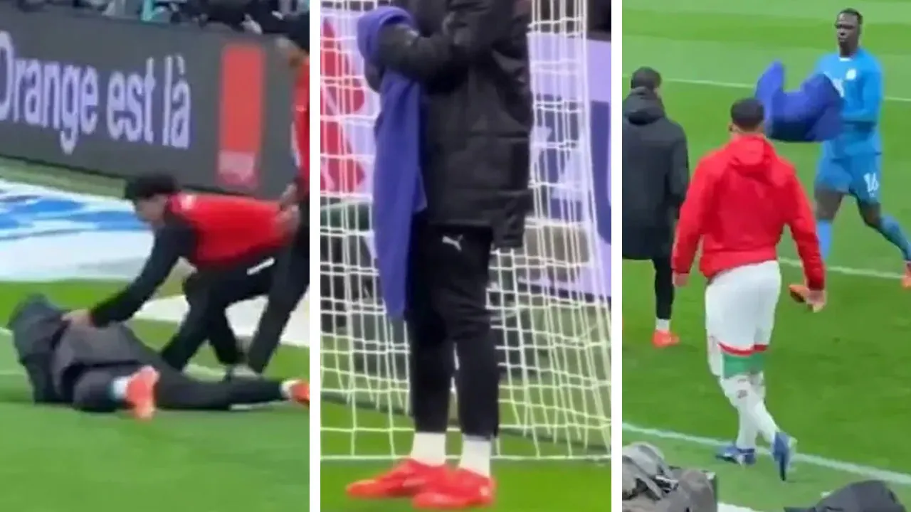 Afrika Kupası finalinde 'havlu' savaşı! Kaleciyi yerlerde sürüklediler