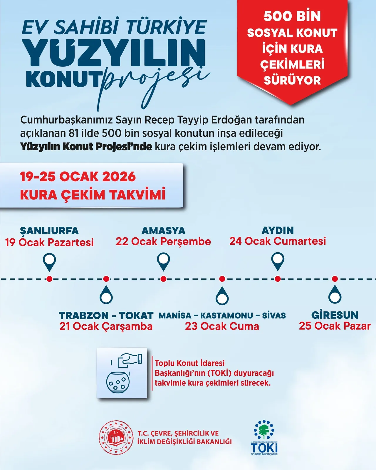 Şanlıurfa Toki kura sonuçları ne zaman, saat kaçta açıklanacak? TOKİ canlı yayın sayfası