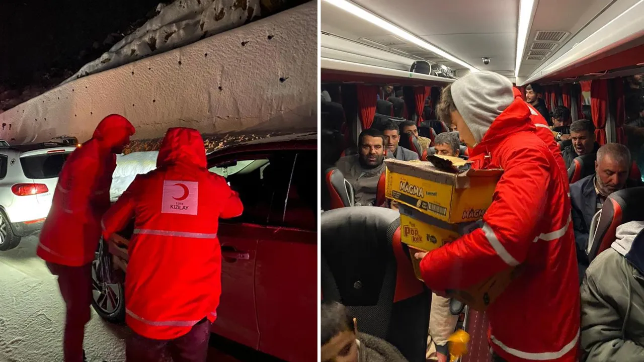 Bitliste karda kayan tır yolu kapadı, yüzlerce insan saatlerce mahsur kaldı