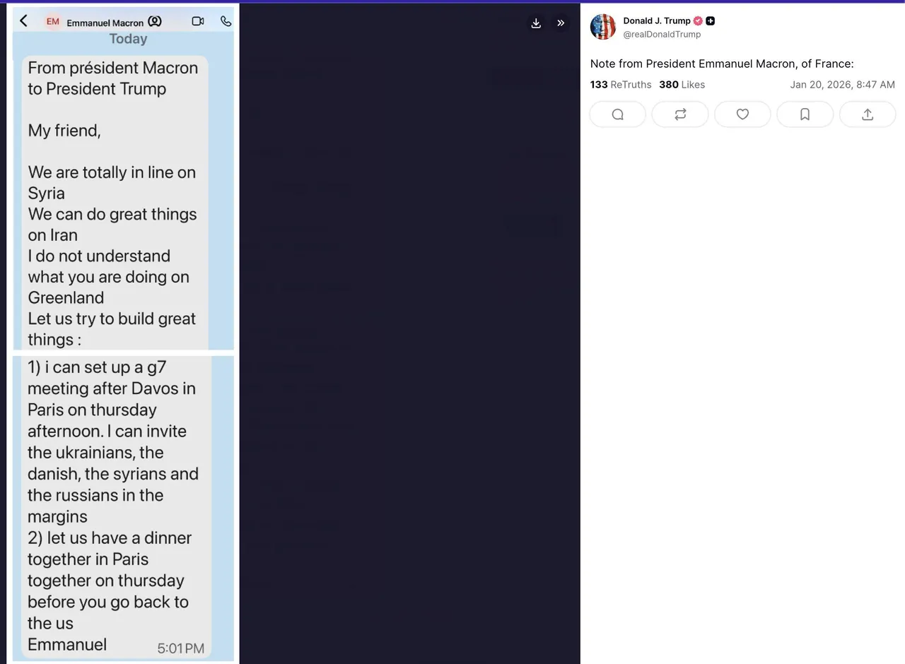 Davos yolunda Trump, Macron’dan gelen mesajı paylaştı:  Kimse onu istemiyor, görevden ayrılacak