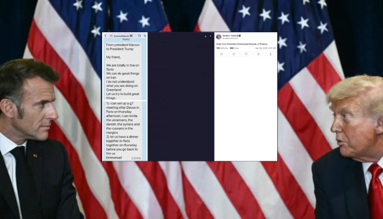  Davos yolunda Trump, Macron’dan gelen mesajı paylaştı: 