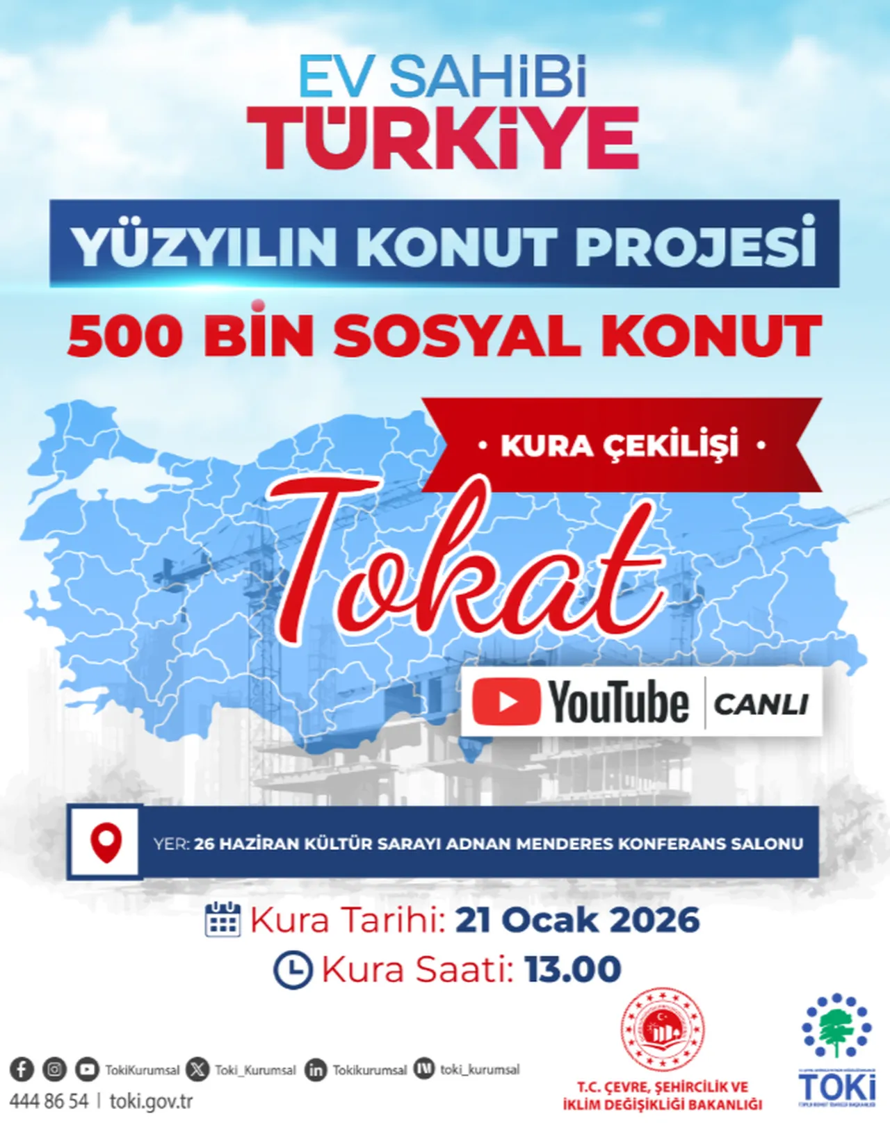 Trabzon ve Tokat TOKİ kura çekilişi ne zaman, saat kaçta?