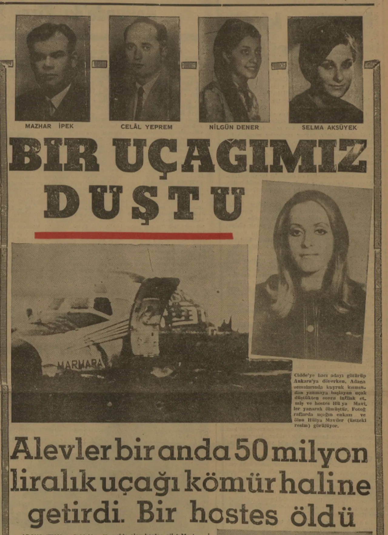 21 Ocak 1972 tarihli Türkiye gazetesi