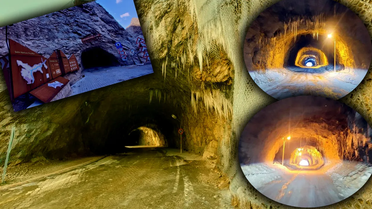 Yöre halkı kayaları oyarak 132 yılda yaptı! Erzincan'daki dünyanın en zorlu yolu buz tuttu 