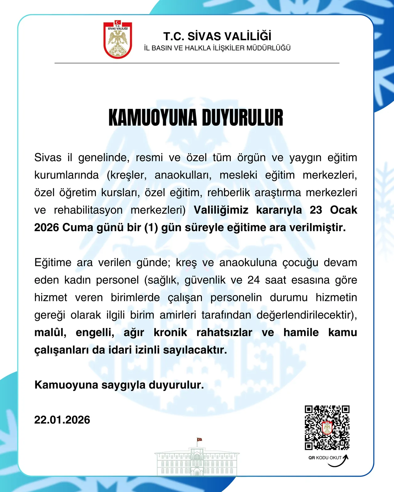 23 Ocak idari izin kararı alınan iller! Valilik açıklamaları takip ediliyor