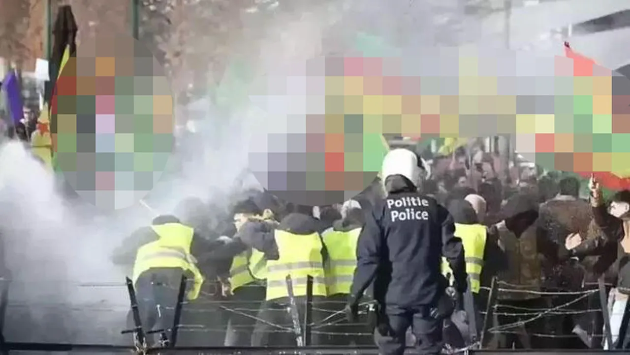 Avrupa sokakları savaş alanına döndü! YPG yandaşlarından taş ve havai fişekli provokasyon