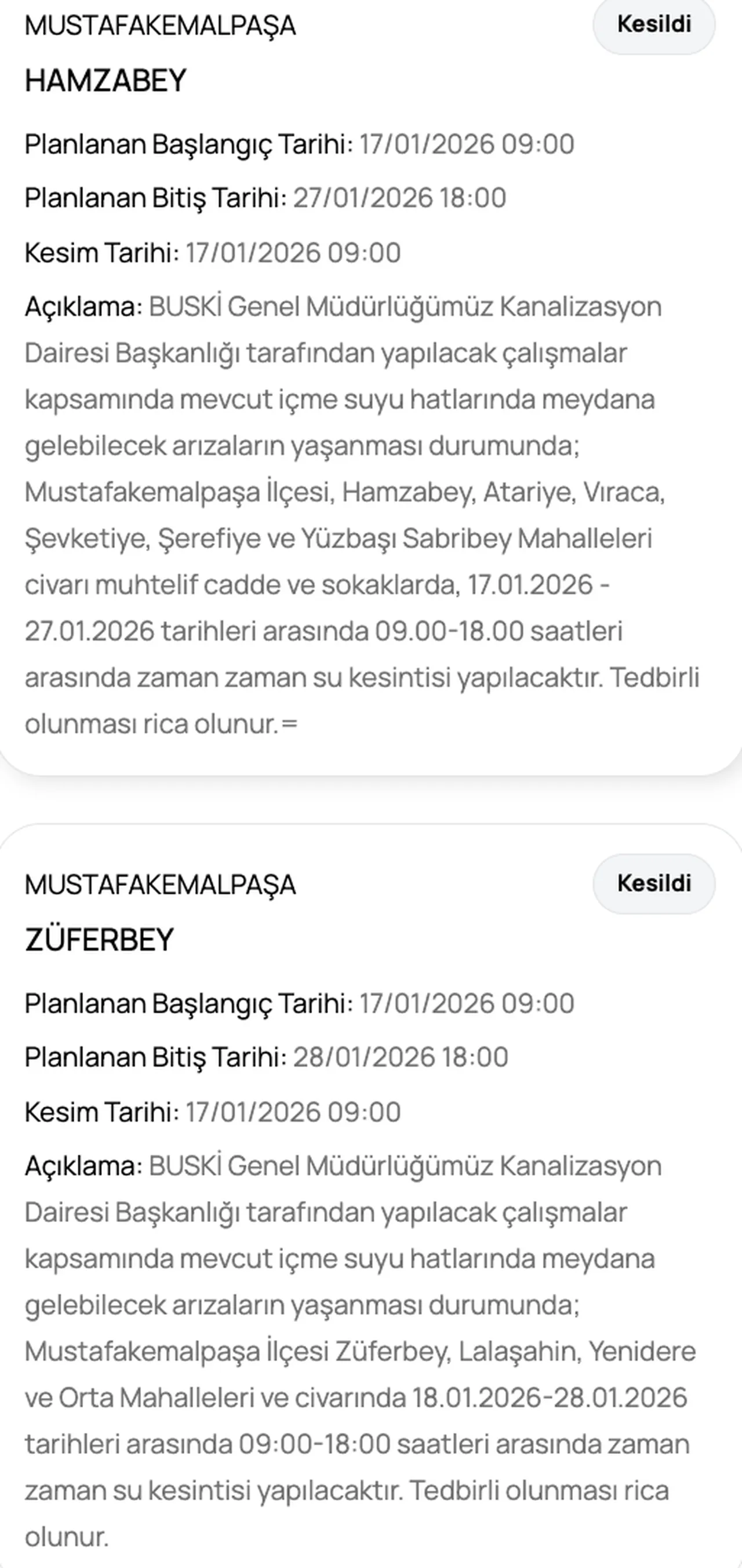 BUSKİ duyurdu: 22 Ocak Bursada sular ne zaman gelecek? İşte kesinti takvimi
