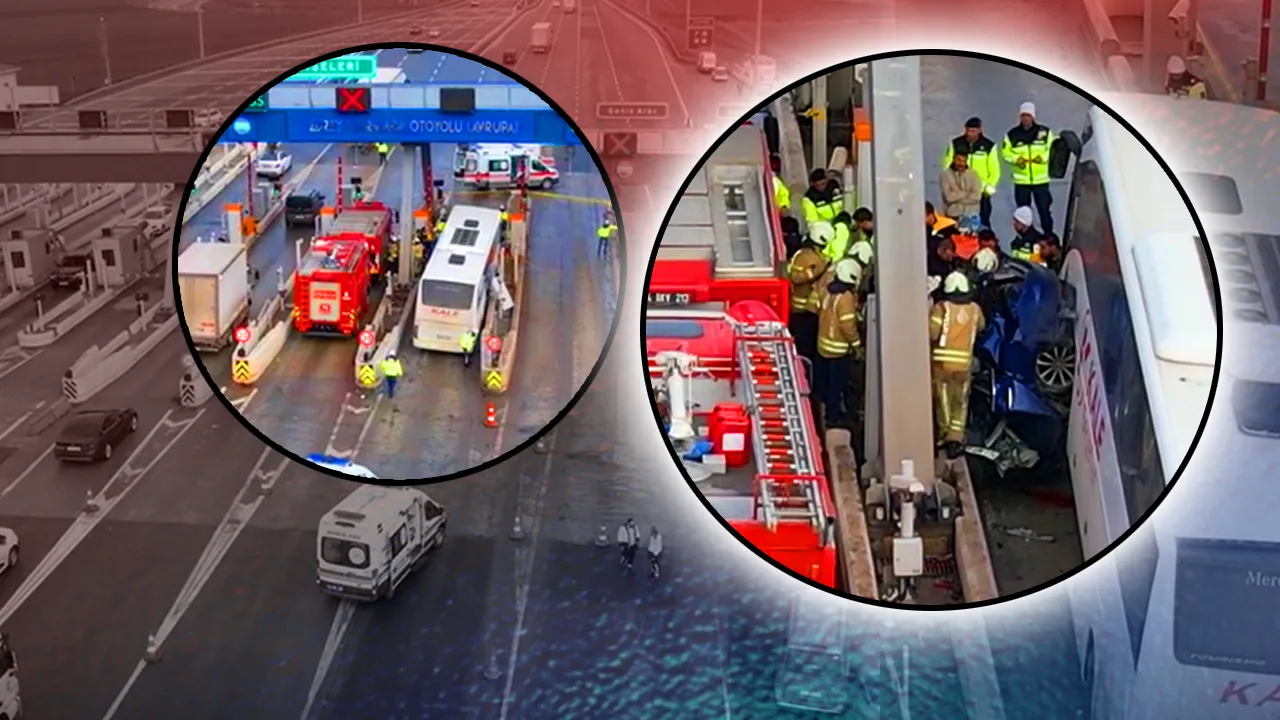 Kuzey Marmara Otoyolu'nda yolcu otobüsü otomobile çarptı! Araçta sıkışanlar var 