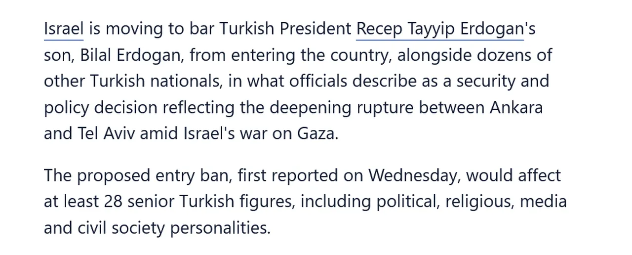 Netanyahu yönetiminden skandal Bilal Erdoğan kararı! Bakan duyurdu