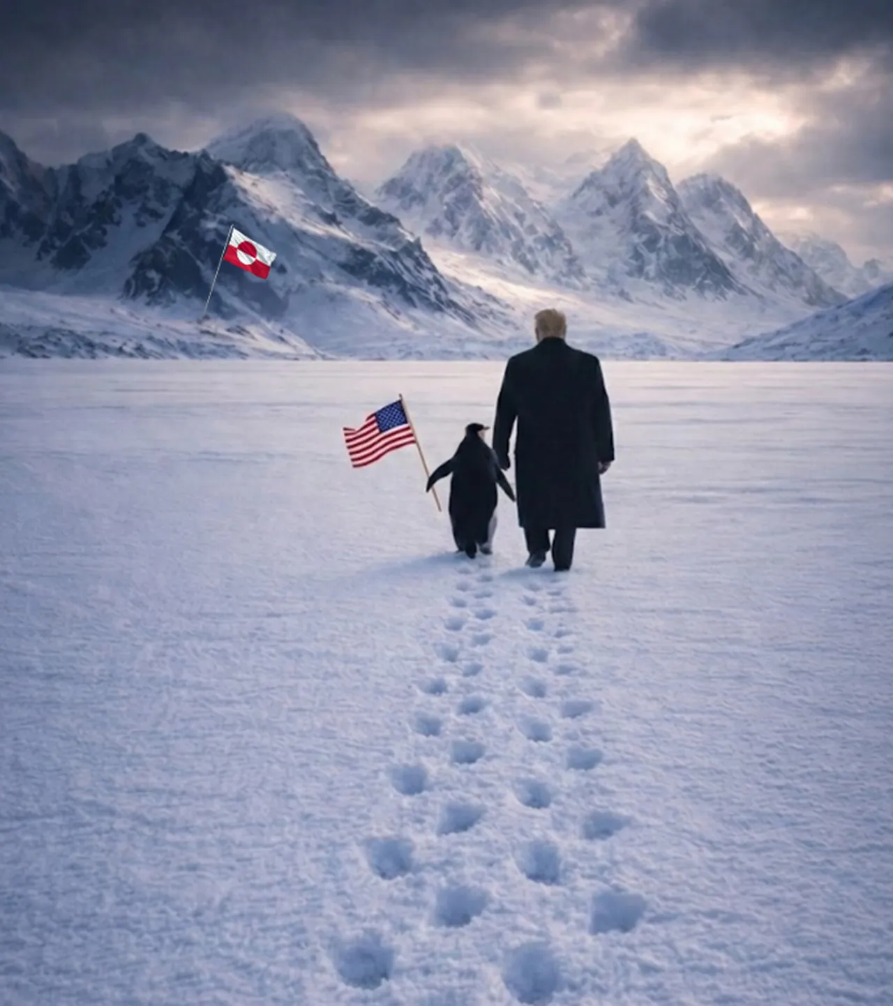 Beyaz Saraydan dikkat çeken Grönland paylaşımı: Pengueni kucaklayın