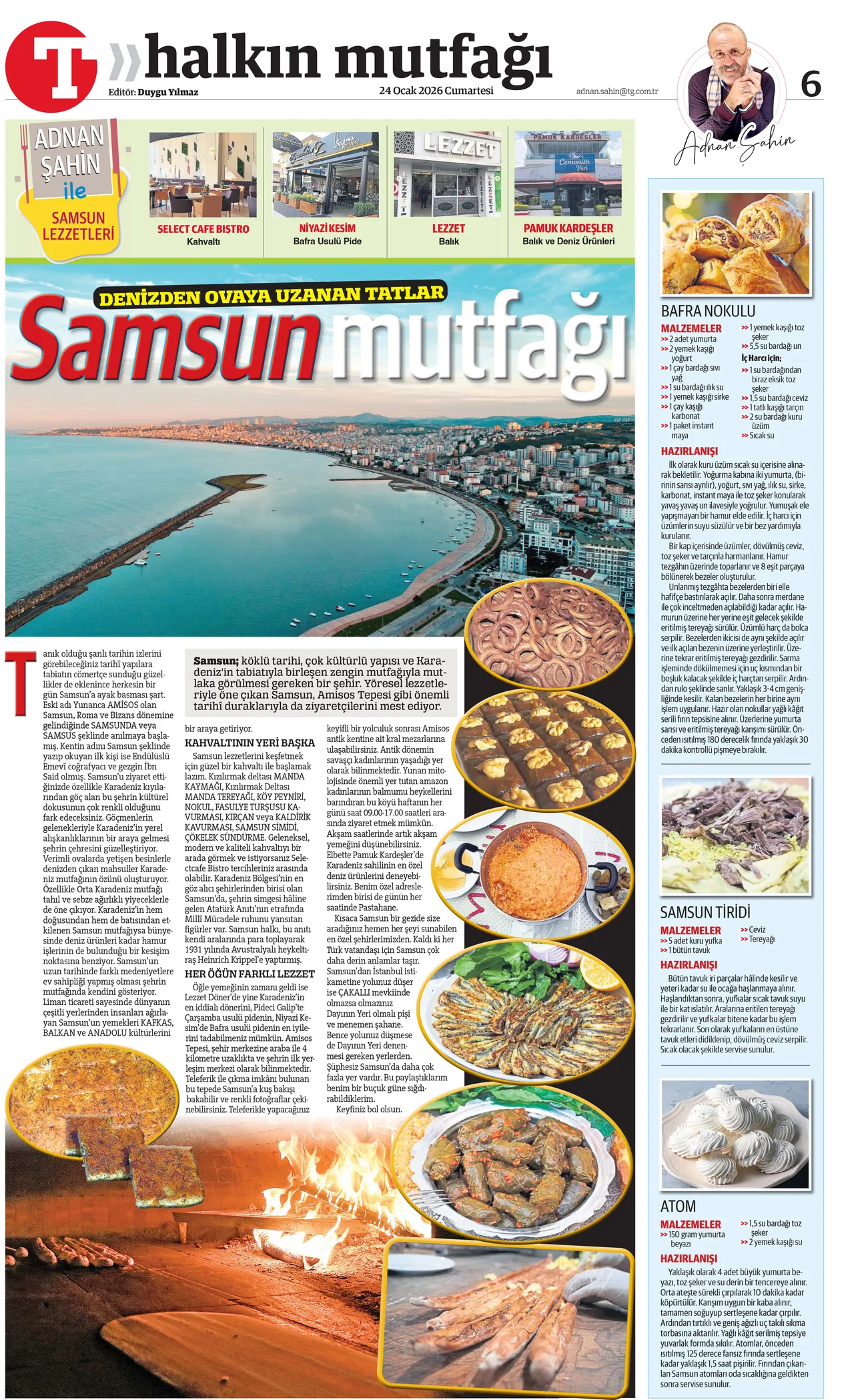 Denizden ovaya uzanan tatlar: Samsun mutfağı