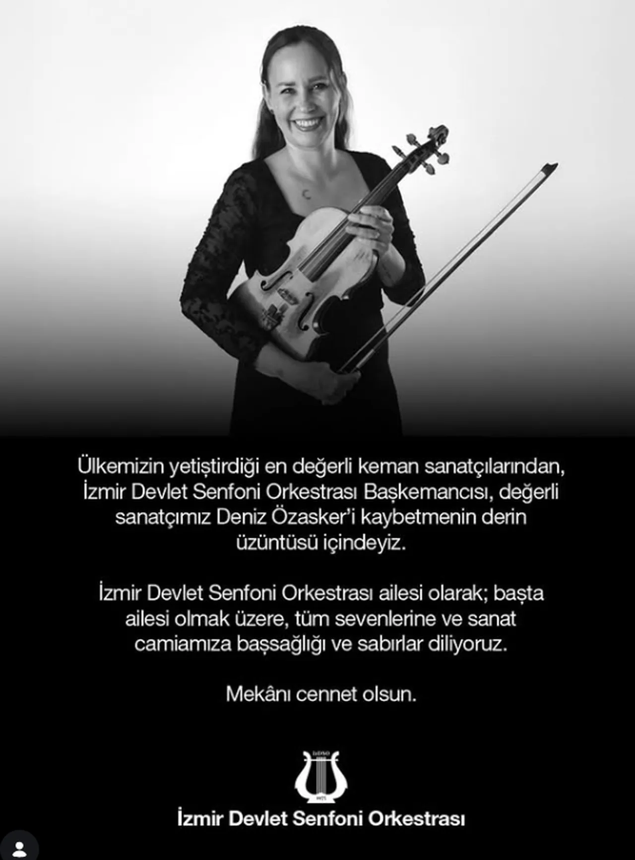 İzmir Devlet Senfoni Orkestrası sanatçısı Deniz Özasker hayatını kaybetti