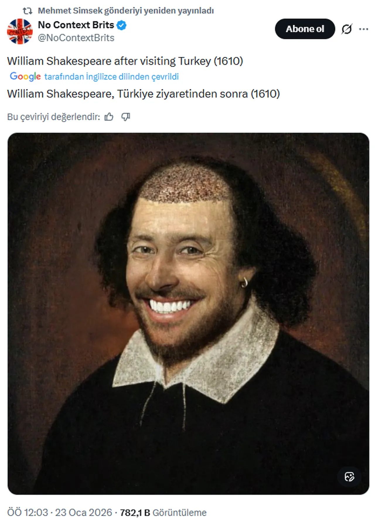 Mehmet Şimşek'ten esprili 'Shakespeare' paylaşımı! İki detay dikkat çekti