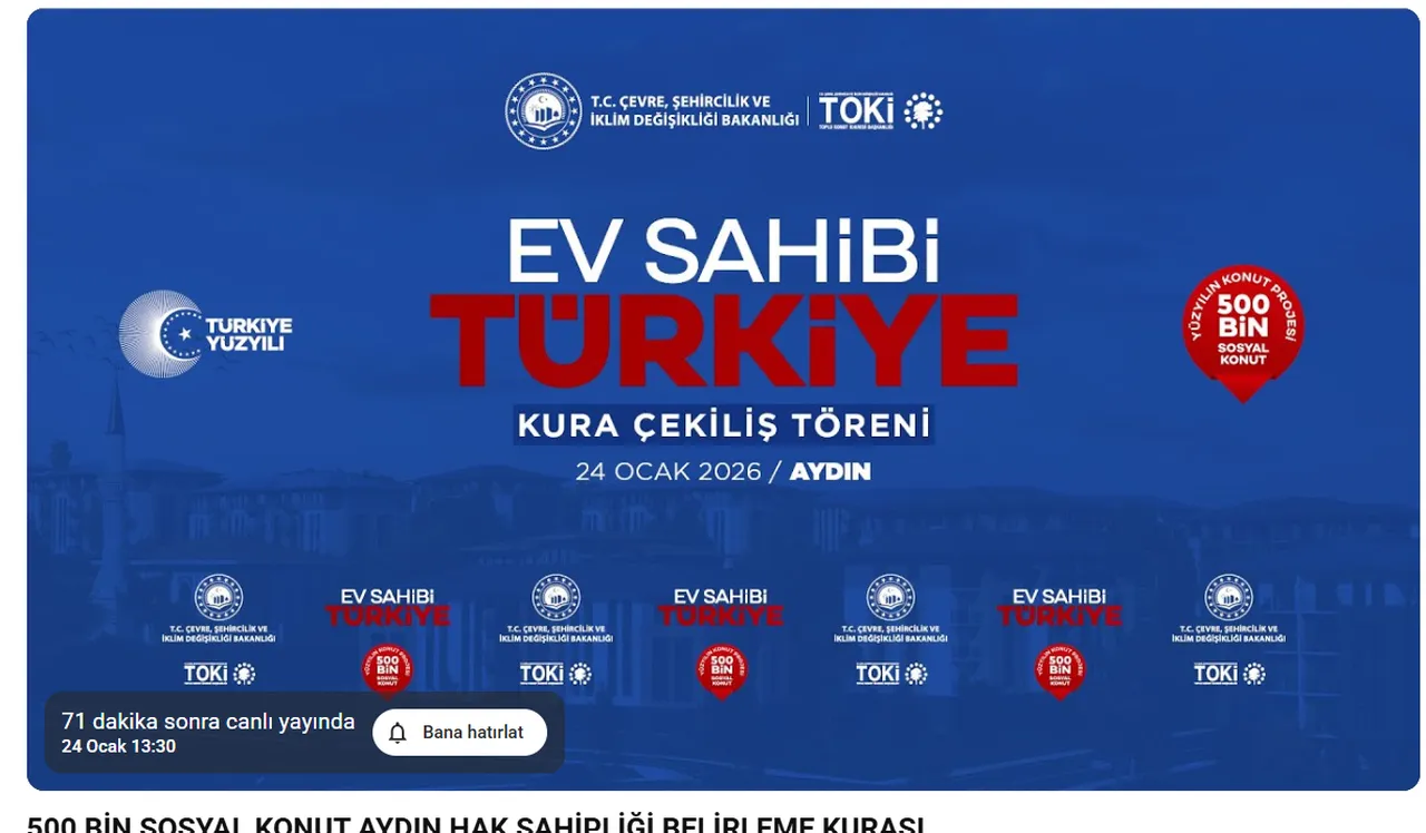 TOKİ Aydın kura sonuçları ile hak sahipleri belli oluyor (TOKİ Aydın canlı yayın sayfası açıldı)