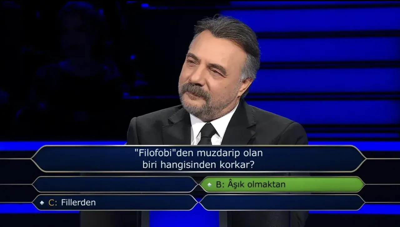 Filofobiden muzdarip olan biri hangisinden korkar? Kim Milyoner Olmak İsterde soruldu
