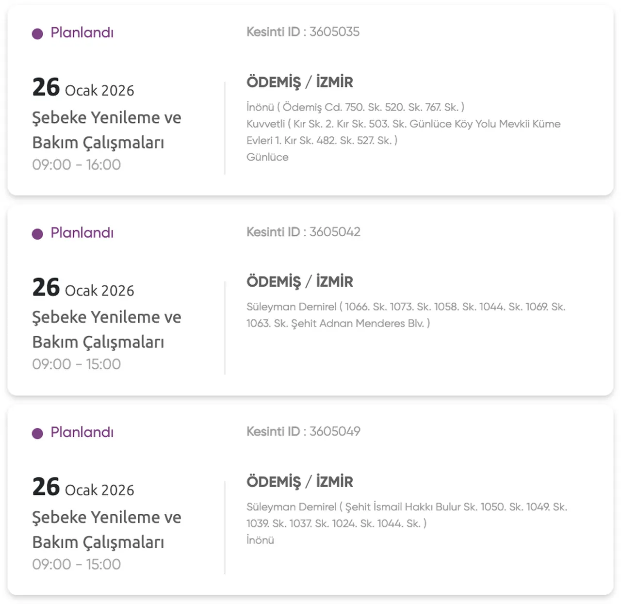 Gediz Elektrik Kesintisi 25-26-27 Ocak Listesi: İzmirde elektrikler ne zaman, saat kaçta gelecek?