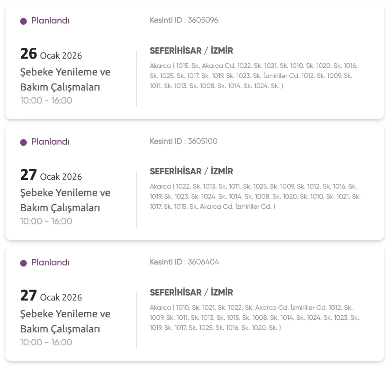 Gediz Elektrik Kesintisi 25-26-27 Ocak Listesi: İzmirde elektrikler ne zaman, saat kaçta gelecek?