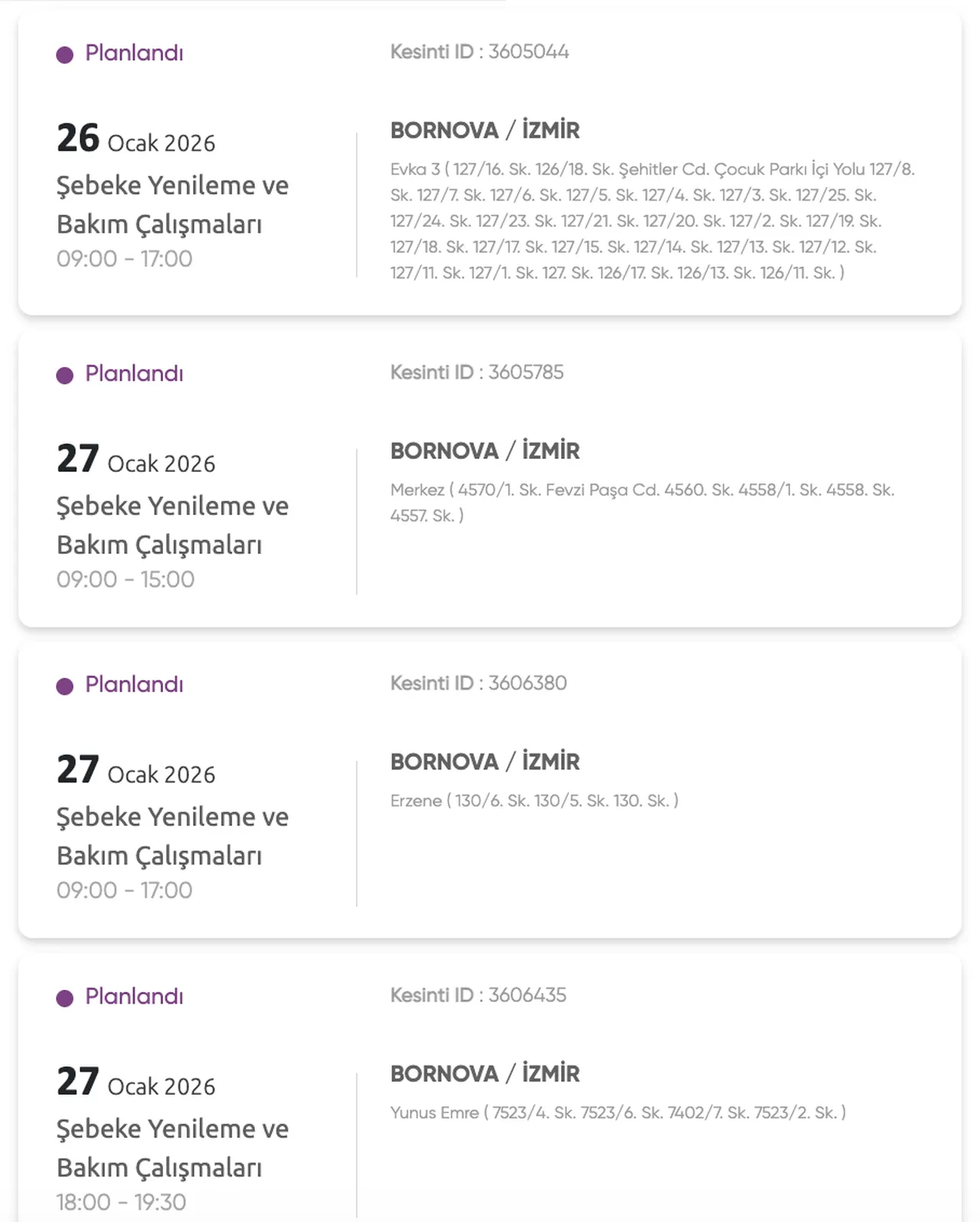 Gediz Elektrik Kesintisi 25-26-27 Ocak Listesi: İzmirde elektrikler ne zaman, saat kaçta gelecek?