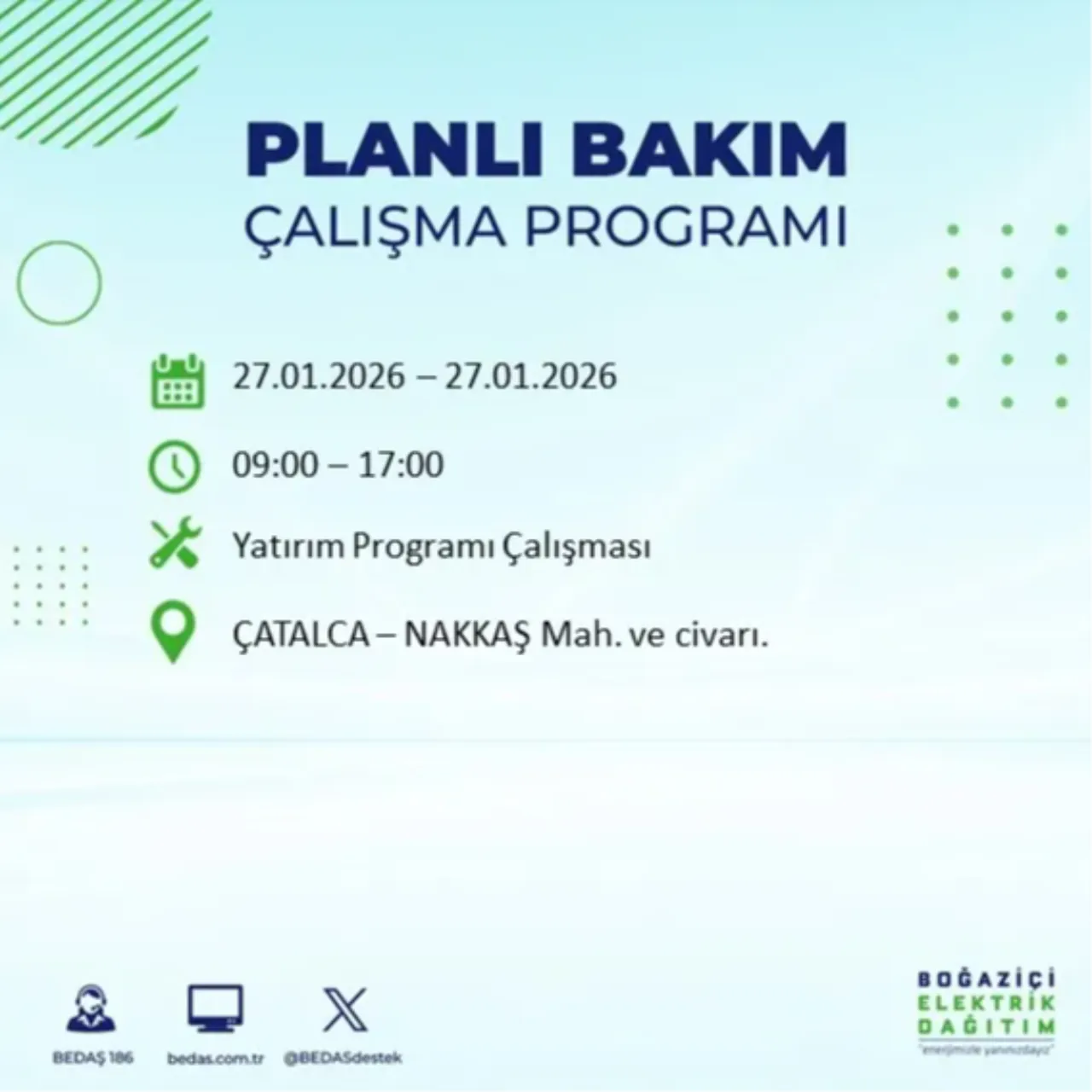 27 Ocak İstanbul elektrik kesinti listesi