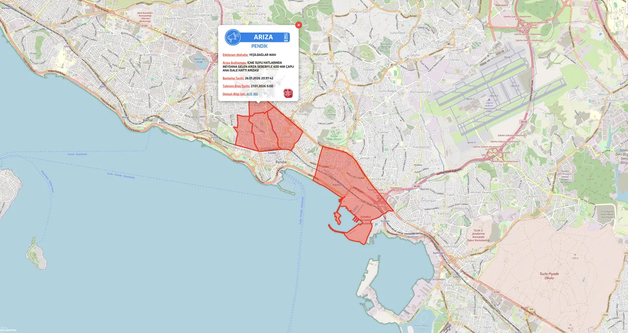 Pendik su kesintisi son dakika! İSKİ duyurdu: 27 Ocak sular ne zaman gelecek?