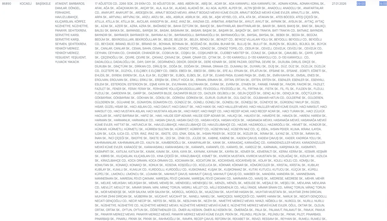 SEDAŞ duyurdu: Kocaeli'de (Başiskele, Körfez, Kandıra) elektrikler ne zaman gelecek?