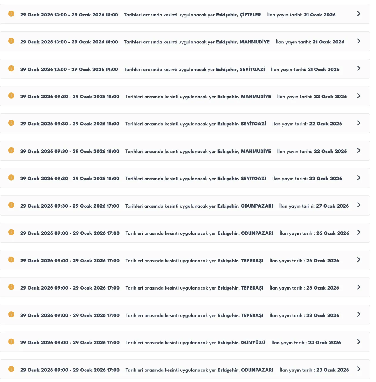 29 Ocak Eskişehir planlı elektrik kesintisİ: Hangi bölgelerde kesinti var?