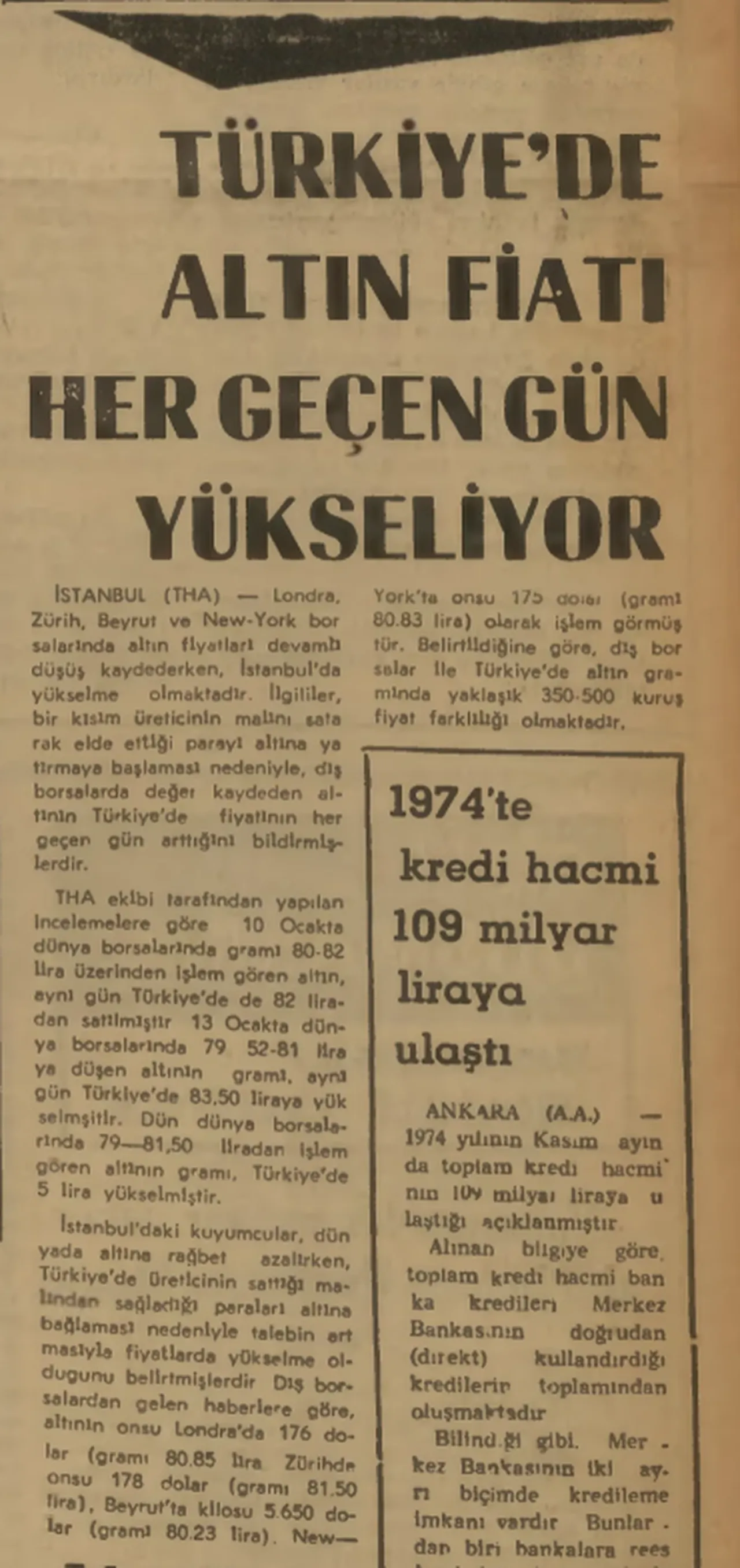 16 Ocak 1975 tarihli Türkiye gazetesi