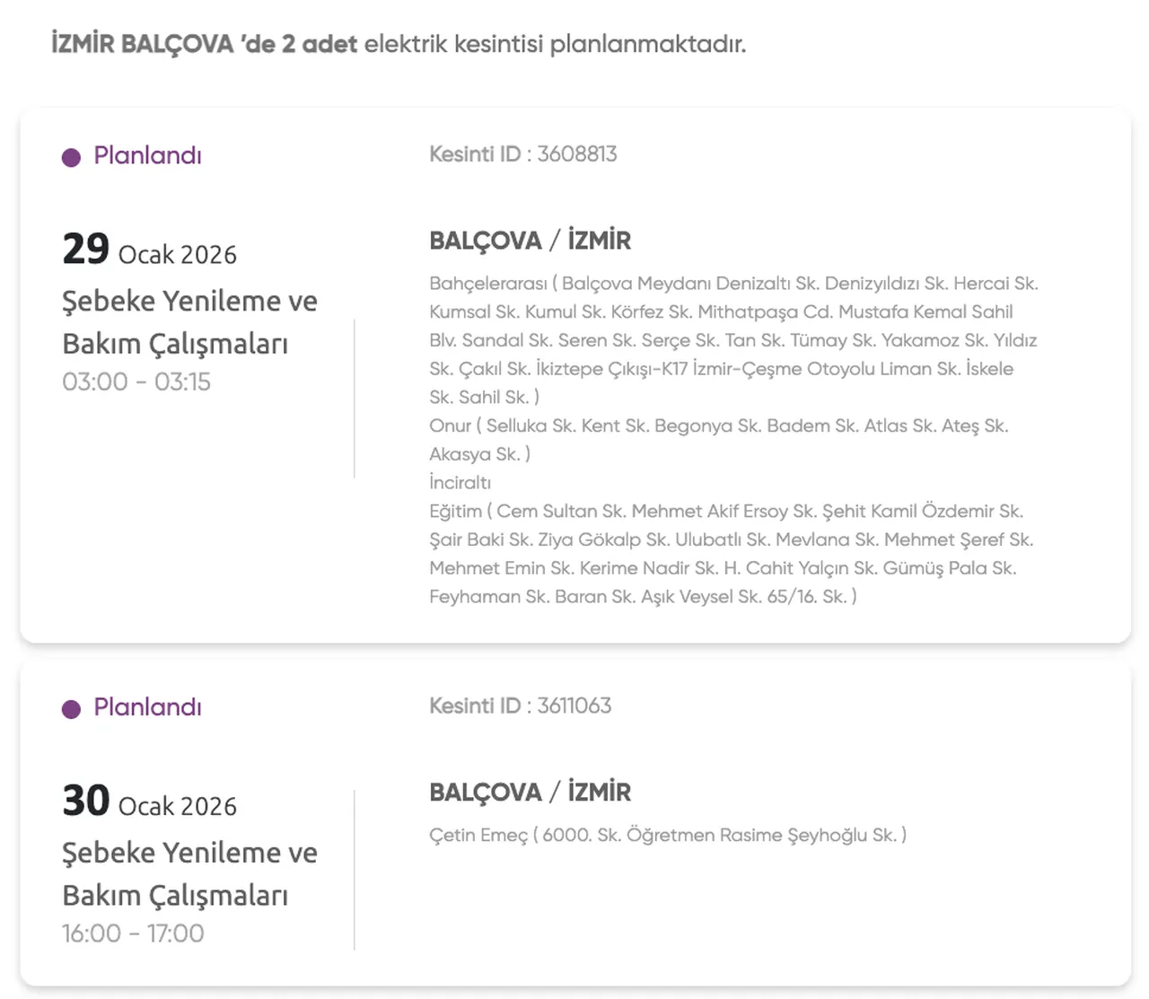 Gediz Elektrik kesintisi 28-29-30 Ocak listesi: İzmirde elektrikler ne zaman gelecek?