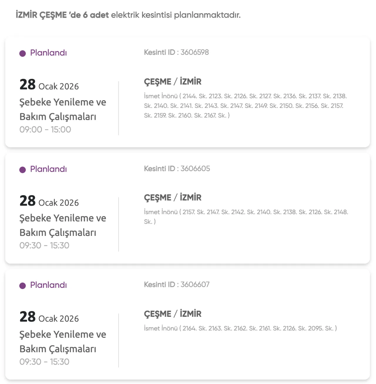 Gediz Elektrik kesintisi 28-29-30 Ocak listesi: İzmirde elektrikler ne zaman gelecek?