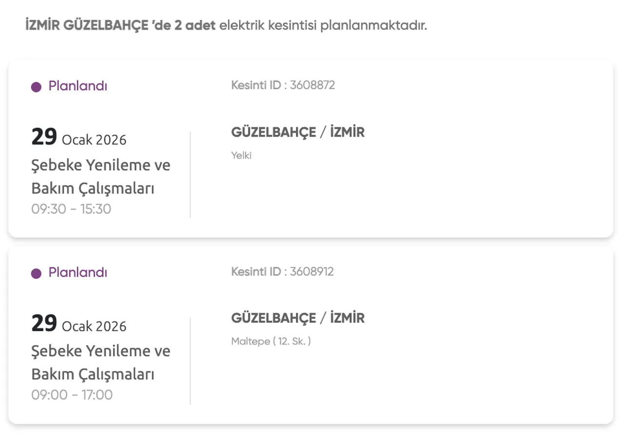 Gediz Elektrik kesintisi 28-29-30 Ocak listesi: İzmirde elektrikler ne zaman gelecek?