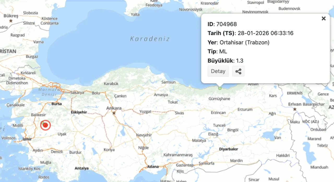 Trabzonda deprem mi oldu? AFAD Trabzonda hissedilen deprem verilerini paylaştı!