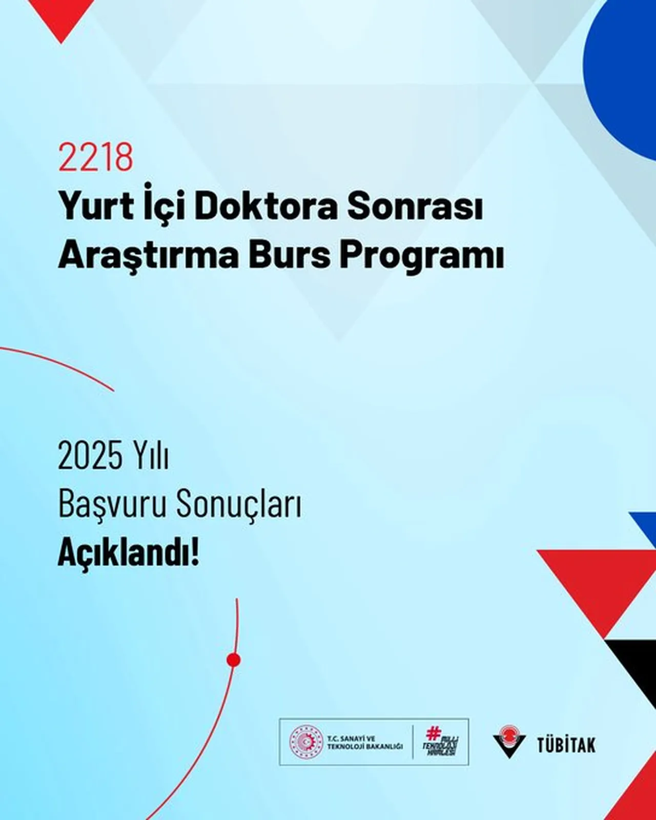2218-Yurt İçi Doktora Sonrası Araştırma Burs Programı 2025 yılı başvuru sonuçları açıklandı!