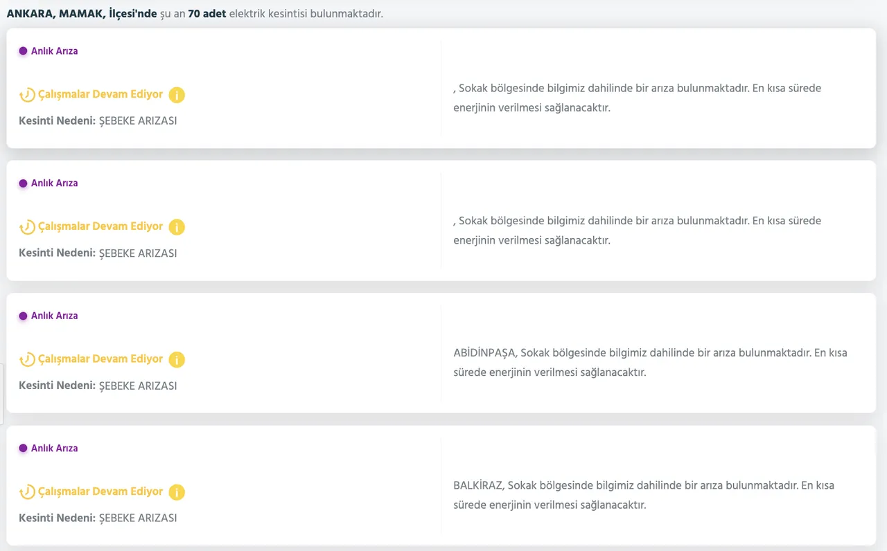 Ankara elektrik kesintisi 29-30-31 Ocak listesi: Ankarada elektrikler ne zaman, saat kaçta gelecek?