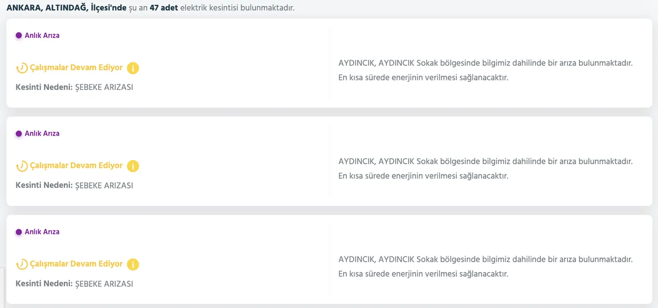 Ankara elektrik kesintisi 29-30-31 Ocak listesi: Ankarada elektrikler ne zaman, saat kaçta gelecek?