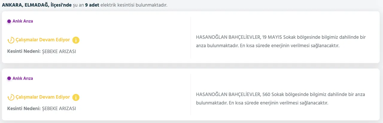 Ankara elektrik kesintisi 29-30-31 Ocak listesi: Ankarada elektrikler ne zaman, saat kaçta gelecek?